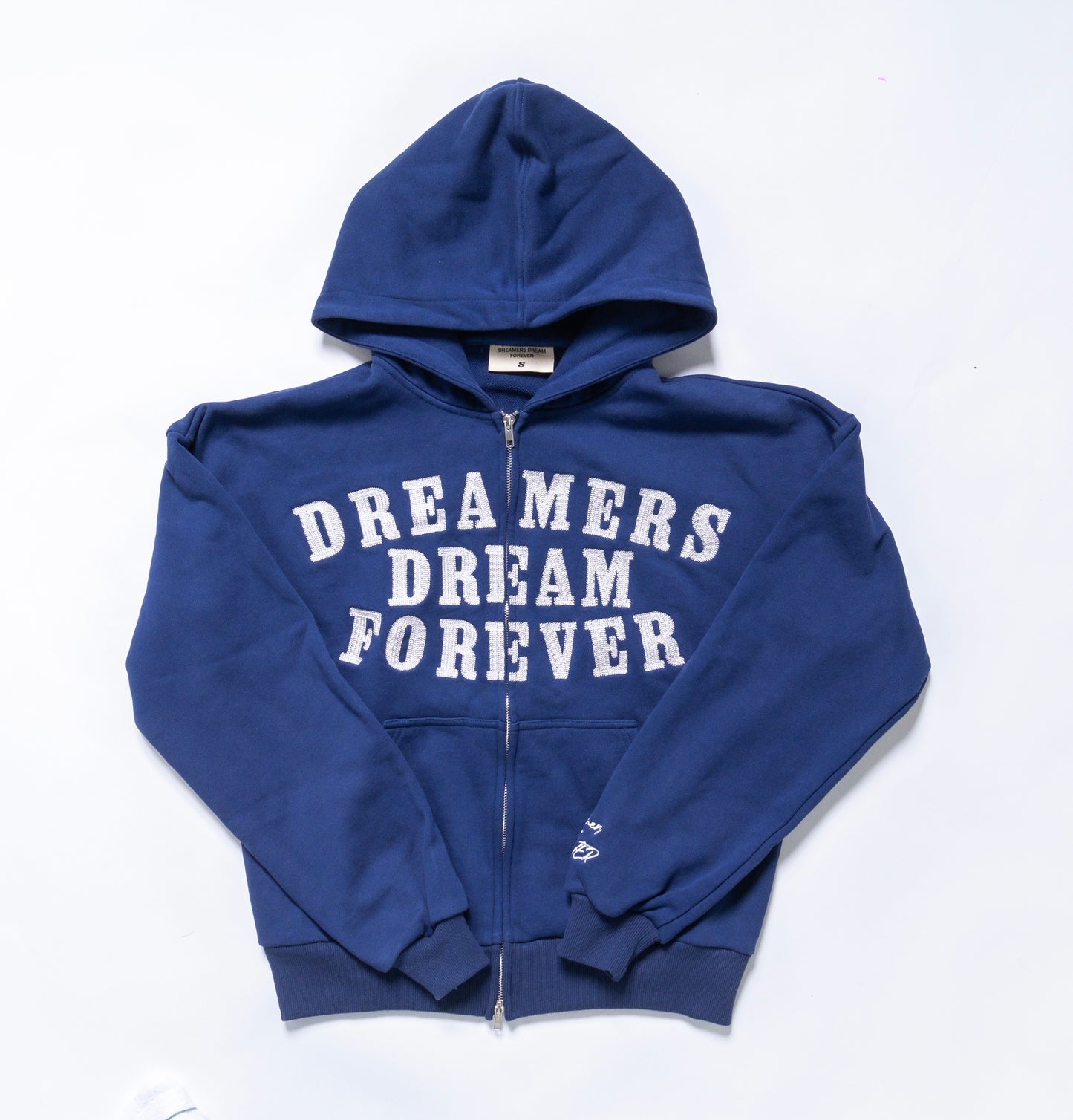 DDF Front Logo Zip Hoodie Navy